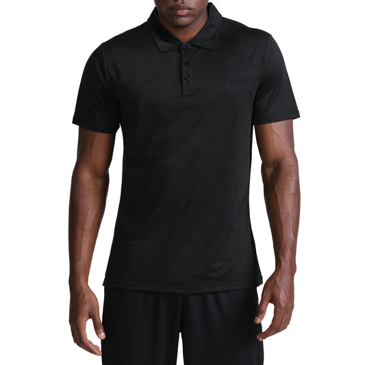 Men's loose round neck long sleeved T-shirt in black