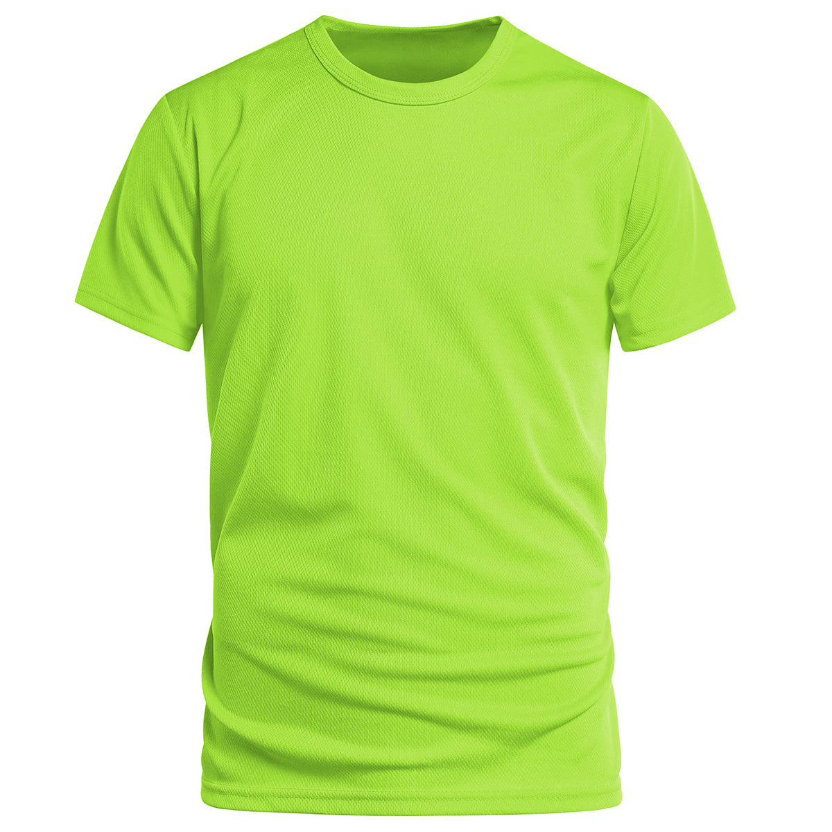 Men's solid color round neck quick-drying short-sleeved T-shirt yellow