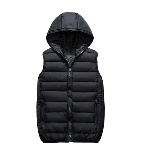 Men's autumn and winter warm casual plus size vest black