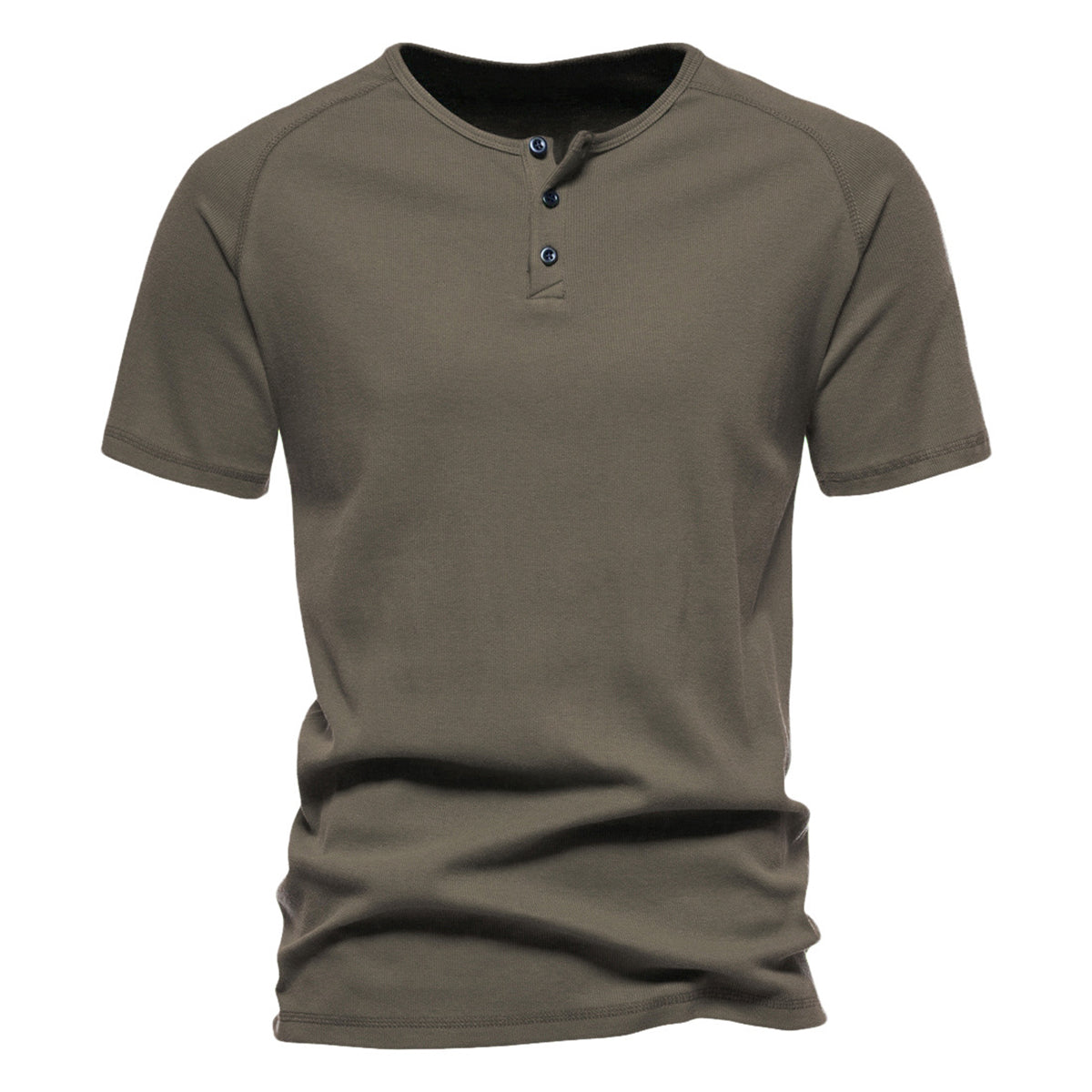 Men's solid color V-neck short-sleeved T-shirt light gray