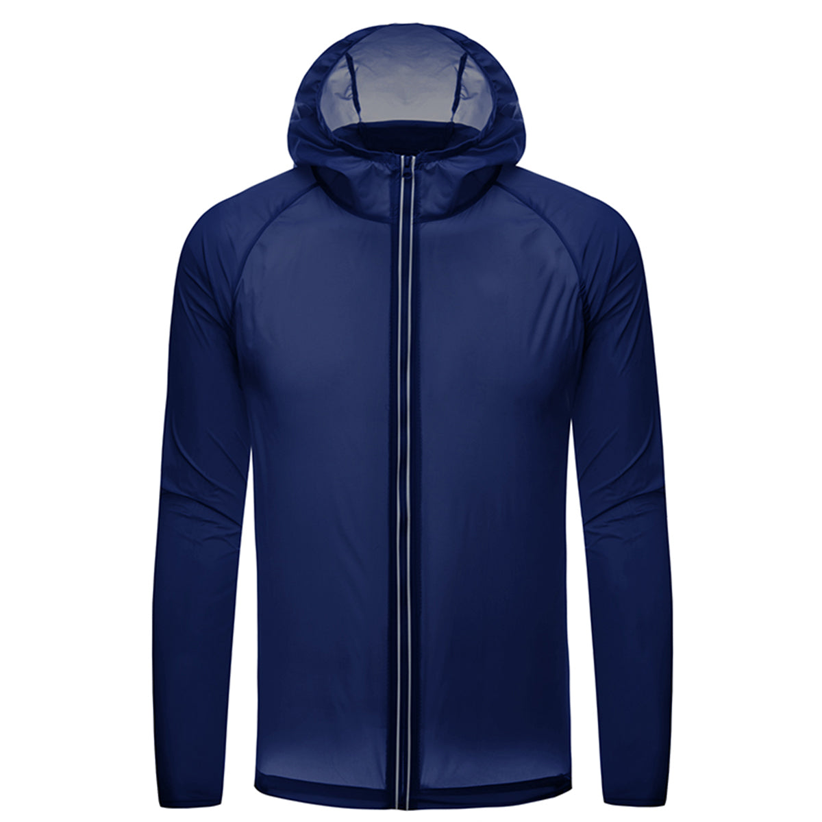 Men's solid color zipper hooded reflective sun protection clothing orange