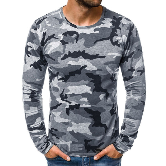 Men's Camouflage Long Sleeve T-Shirt Dark Gray