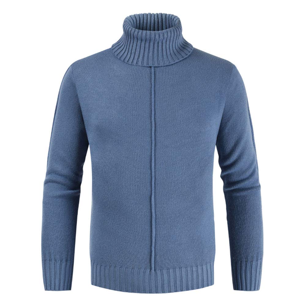 YOUTHUP Mens Jumpers Turtle Neck Slim Fit Knit Pullover Solid Color Casual Sweater