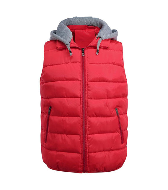 YOUTHUP Men's Outwear Gilets Winter Padded Gilet with Hood Thick Puffer Quilted Body Warmer Sleeveless Jacket