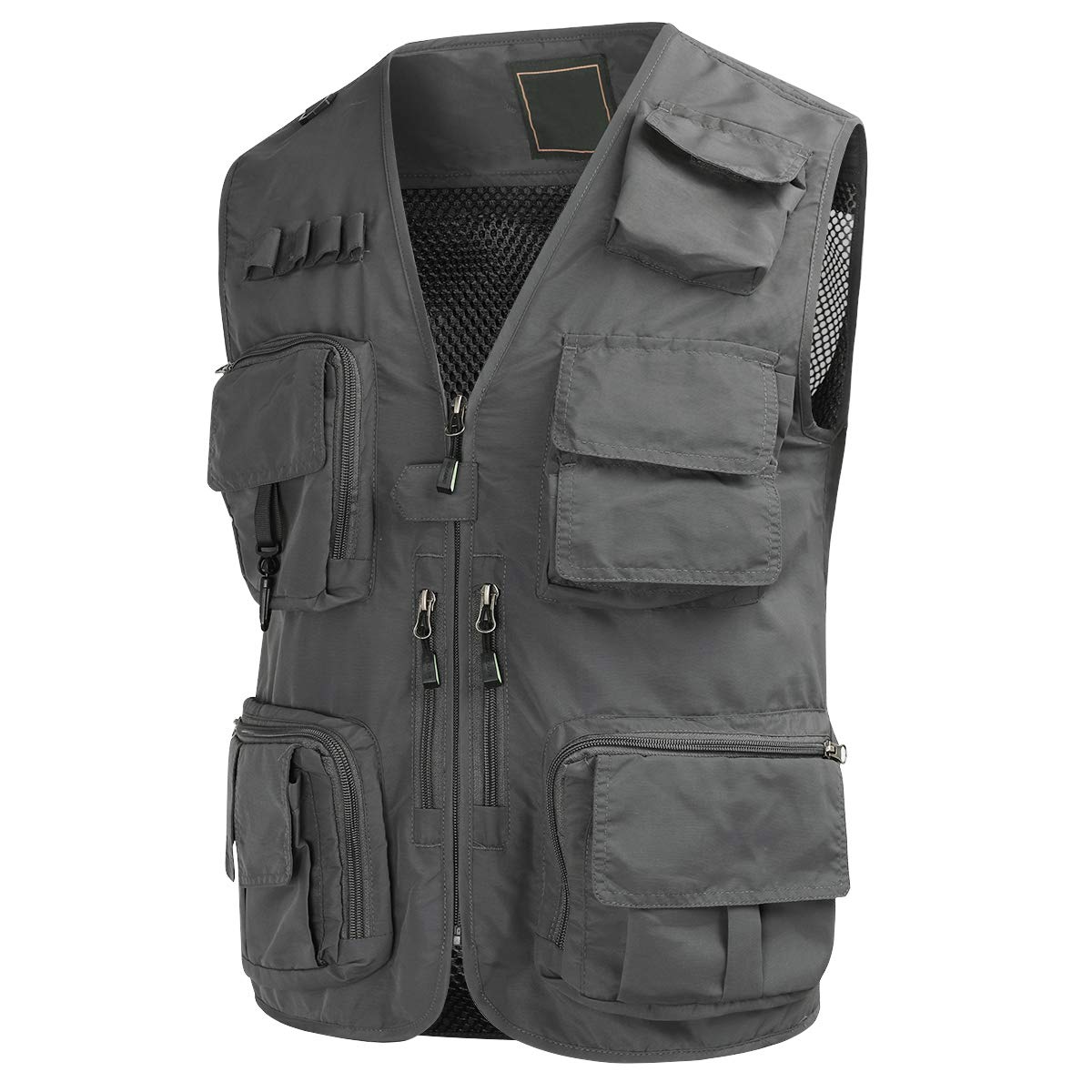 YOUTHUP Men's Outdoor Safari Outwear Gilet Hunting Hiking Fishing Multi Pocket Cargo Vest Quick Dry Photography Mesh Waistcoat Top