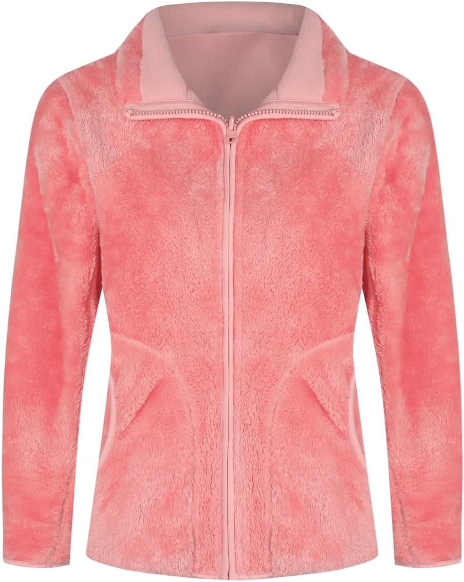 YOUTHUP Womens Fleece Jacket Ladies Lightweight Reversible Full Zip Jacket Soft Outwear