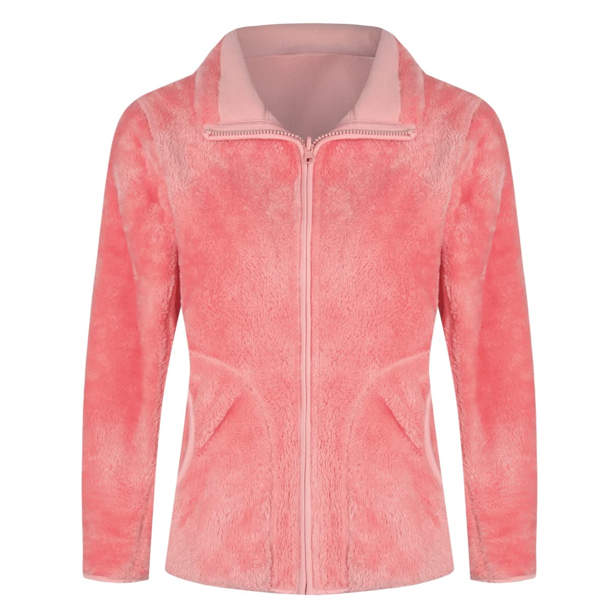 YOUTHUP Womens Fleece Jacket Ladies Lightweight Reversible Full Zip Jacket Soft Outwear