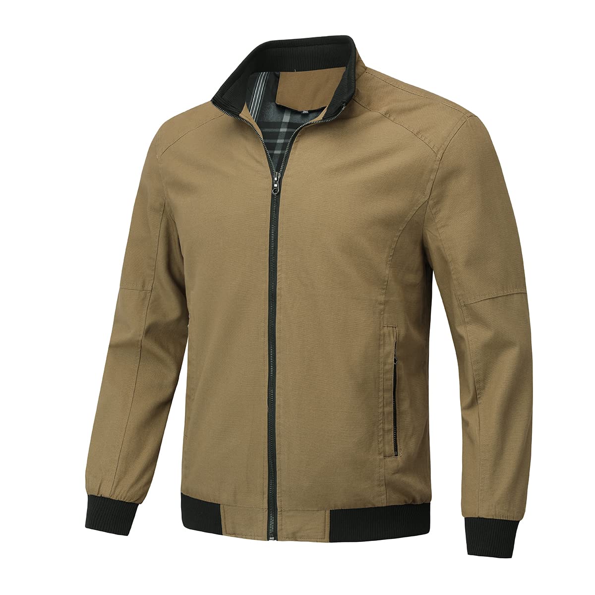YOUTHUP Men's Jacket Casual Cotton Bomber Jacket Cargo Windbreaker Outwear