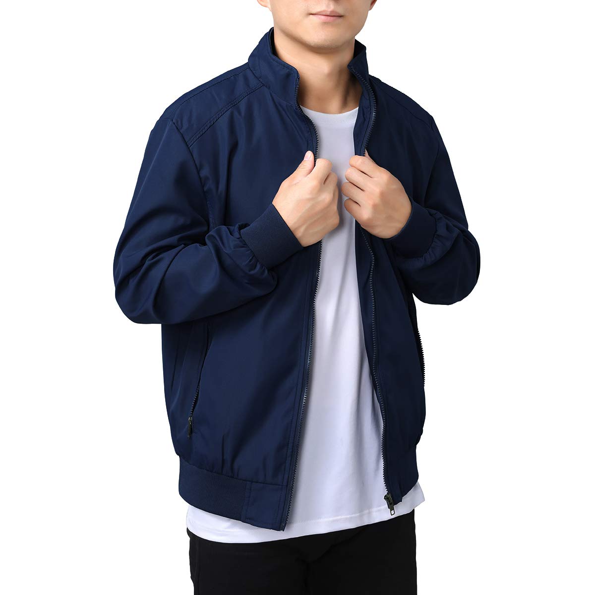 YOUTHUP Mens Summer Bomber Jackets Casual Windbreaker Sports Jacket