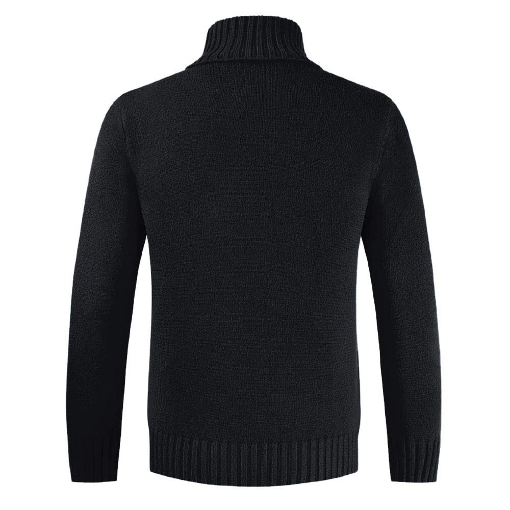 YOUTHUP Mens Jumpers Turtle Neck Slim Fit Knit Pullover Solid Color Casual Sweater