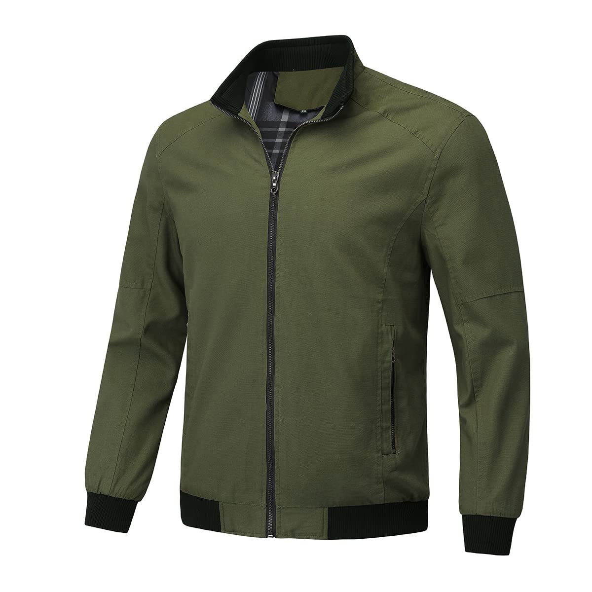YOUTHUP Men's Jacket Casual Cotton Bomber Jacket Cargo Windbreaker Outwear