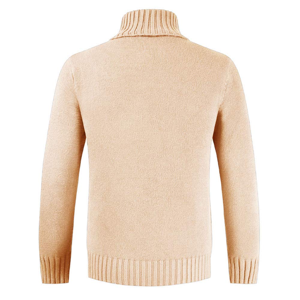YOUTHUP Mens Jumpers Turtle Neck Slim Fit Knit Pullover Solid Color Casual Sweater