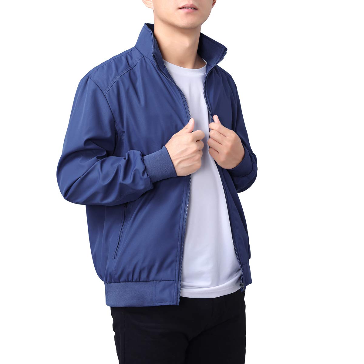 YOUTHUP Mens Summer Bomber Jackets Casual Windbreaker Sports Jacket