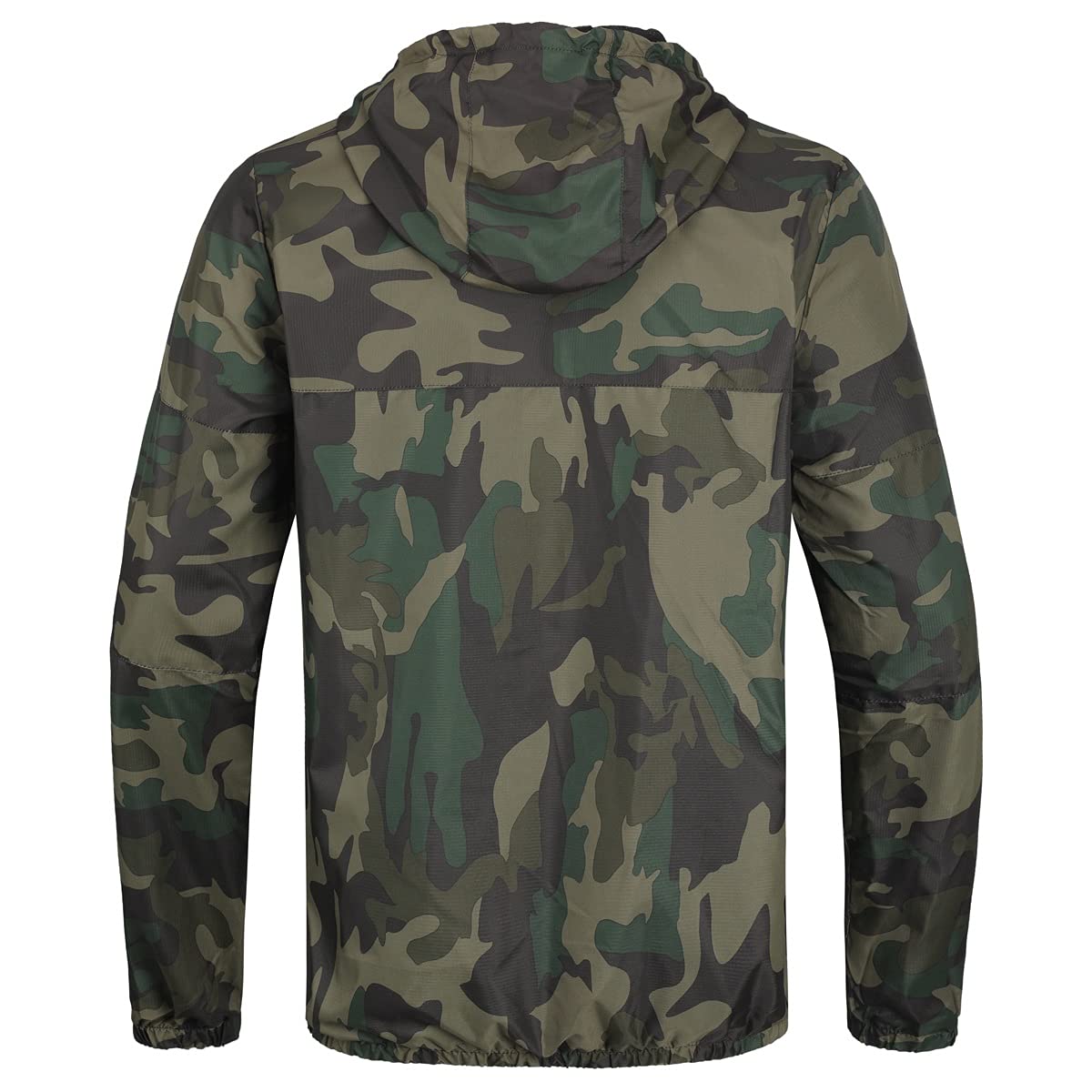 YOUTHUP Mens Camo Bomber Jacket with Hood Lightweight Summer Sports Jacket