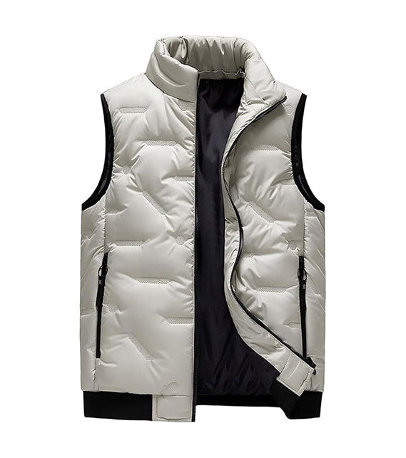 YOUTHUP Men's Outwear Gilets Winter Padded Gilet with Hood Thick Puffer Quilted Body Warmer Sleeveless Jacket