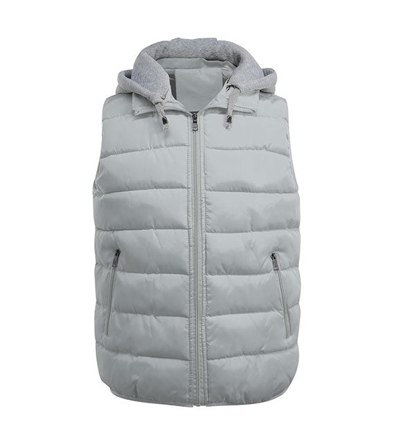 YOUTHUP Men's Outwear Gilets Winter Padded Gilet with Hood Thick Puffer Quilted Body Warmer Sleeveless Jacket