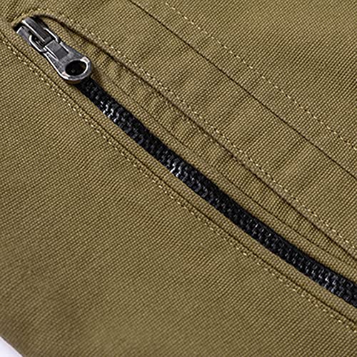 YOUTHUP Men's Jacket Casual Cotton Bomber Jacket Cargo Windbreaker Outwear