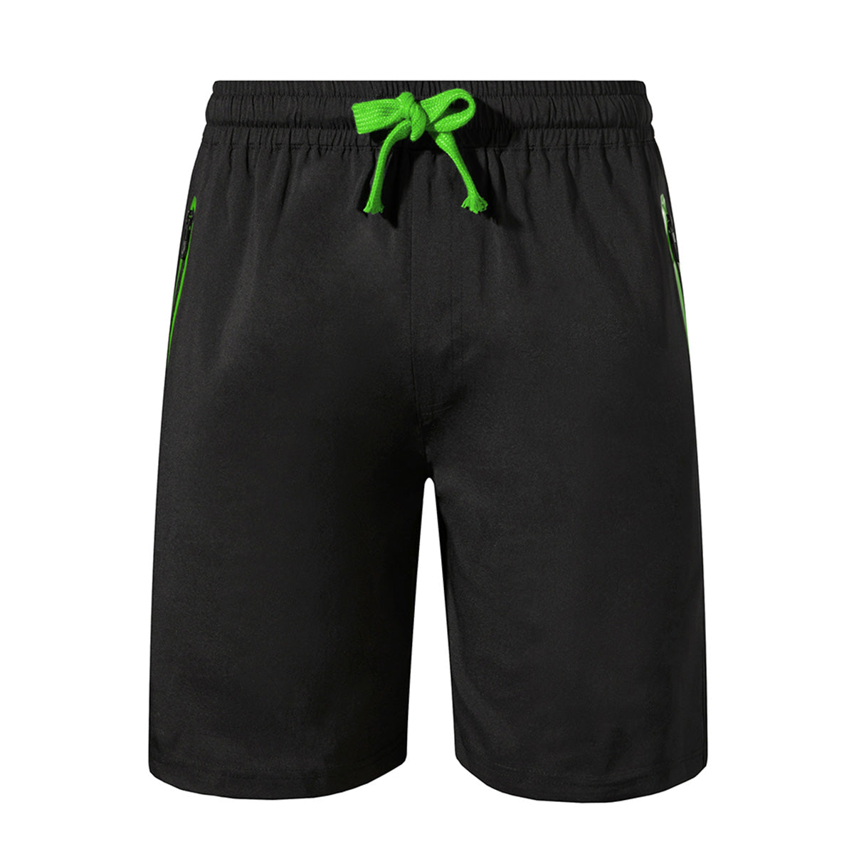 Men's color blocked five point sports shorts in green