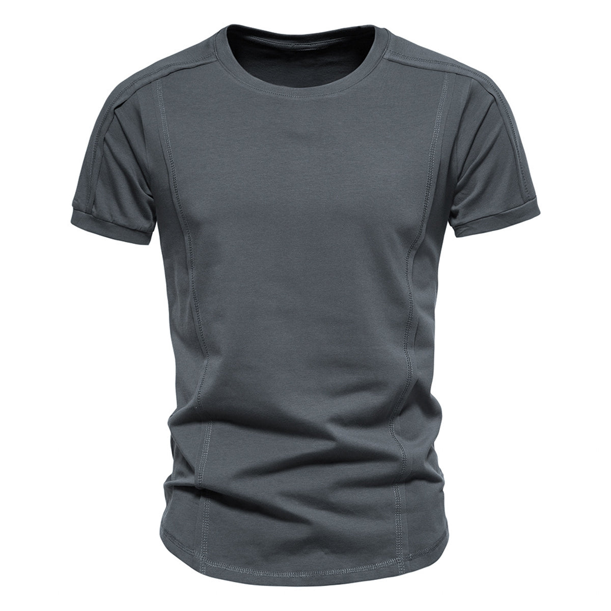 Men's Solid Color Round Neck Short Sleeve T-Shirt White