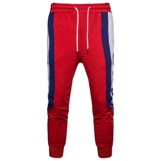 Men's plus size contrasting printed sports casual pants 40 # red