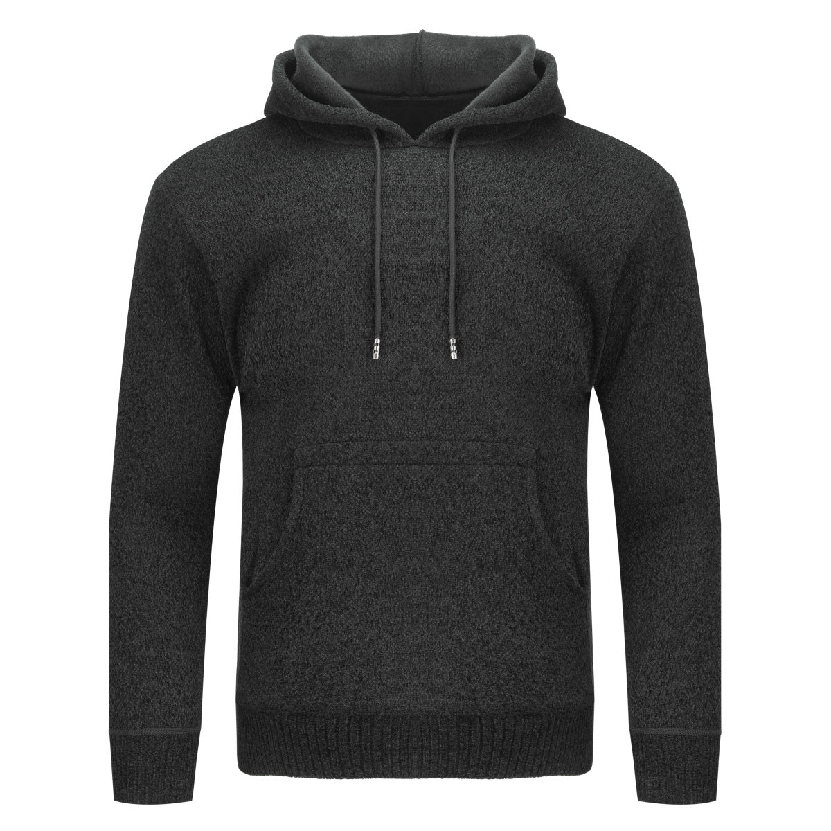 Men's hooded solid color hoodie black