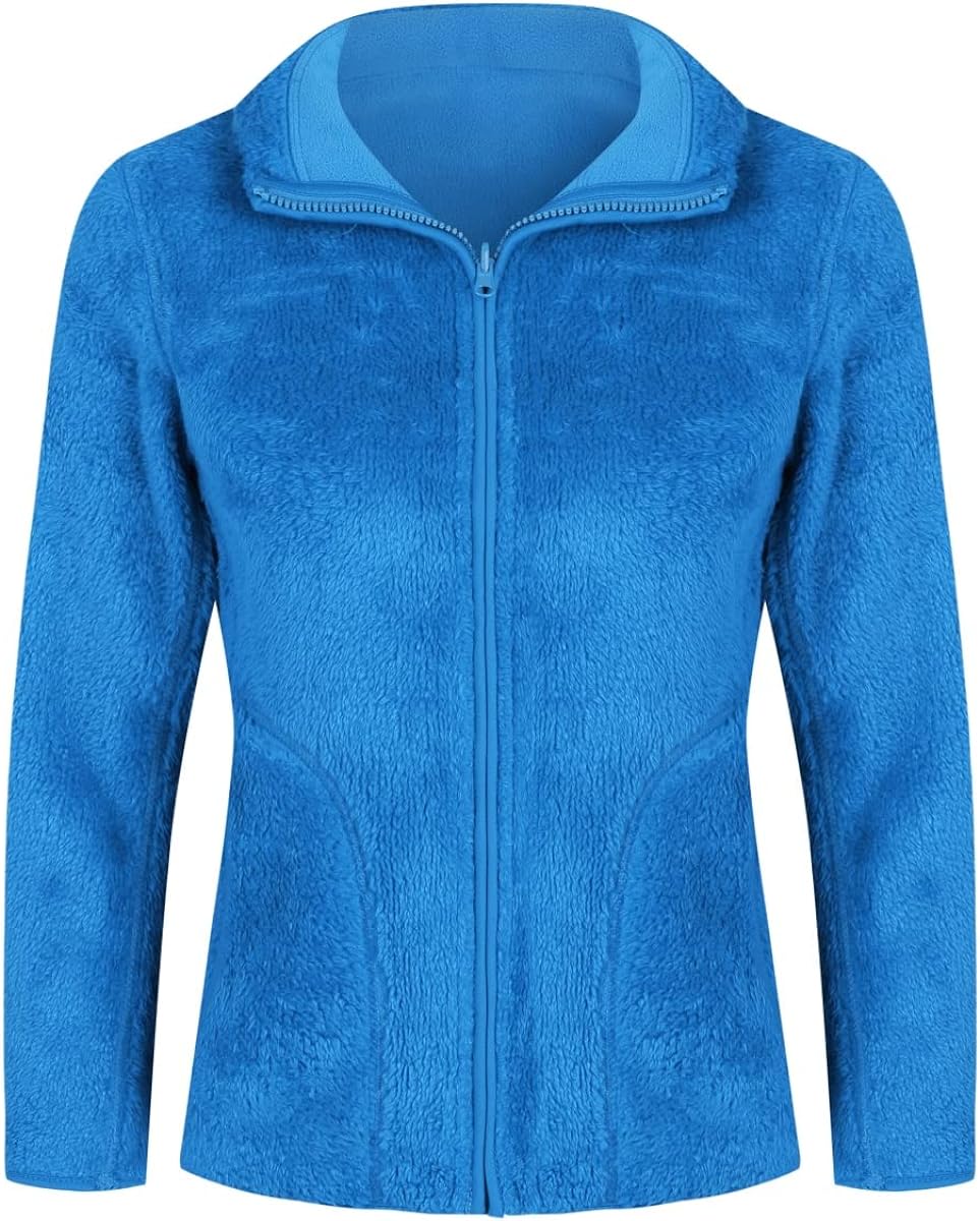 YOUTHUP Womens Fleece Jacket Ladies Lightweight Reversible Full Zip Jacket Soft Outwear