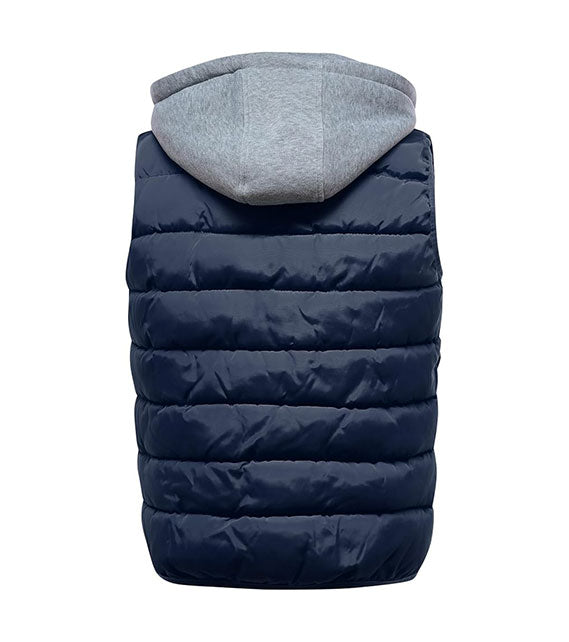 YOUTHUP Men's Outwear Gilets Winter Padded Gilet with Hood Thick Puffer Quilted Body Warmer Sleeveless Jacket