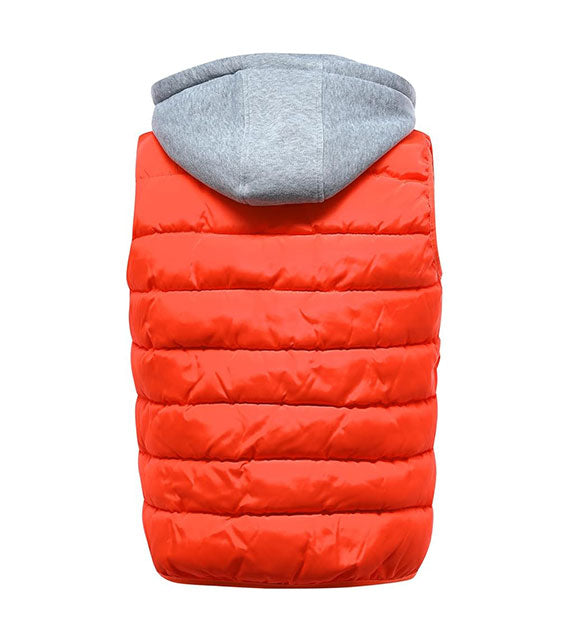 YOUTHUP Men's Outwear Gilets Winter Padded Gilet with Hood Thick Puffer Quilted Body Warmer Sleeveless Jacket