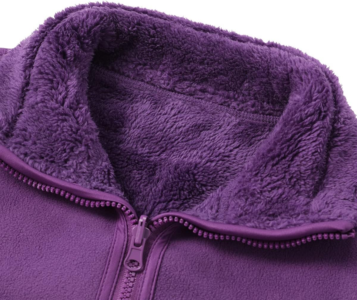 YOUTHUP Womens Fleece Jacket Ladies Lightweight Reversible Full Zip Jacket Soft Outwear
