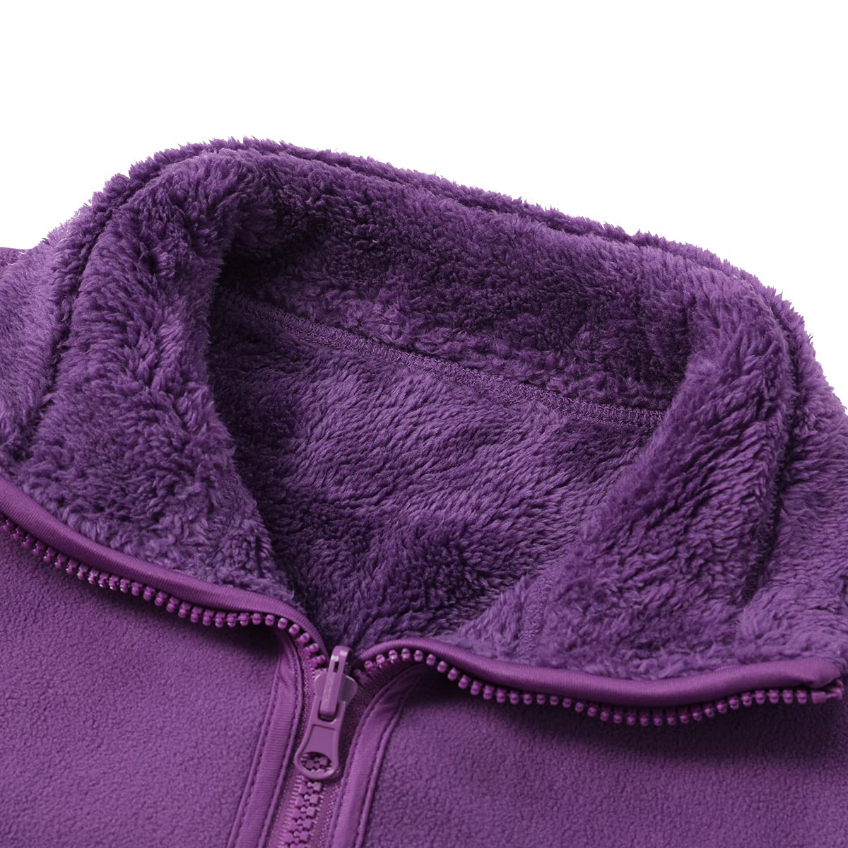YOUTHUP Womens Fleece Jacket Ladies Lightweight Reversible Full Zip Jacket Soft Outwear