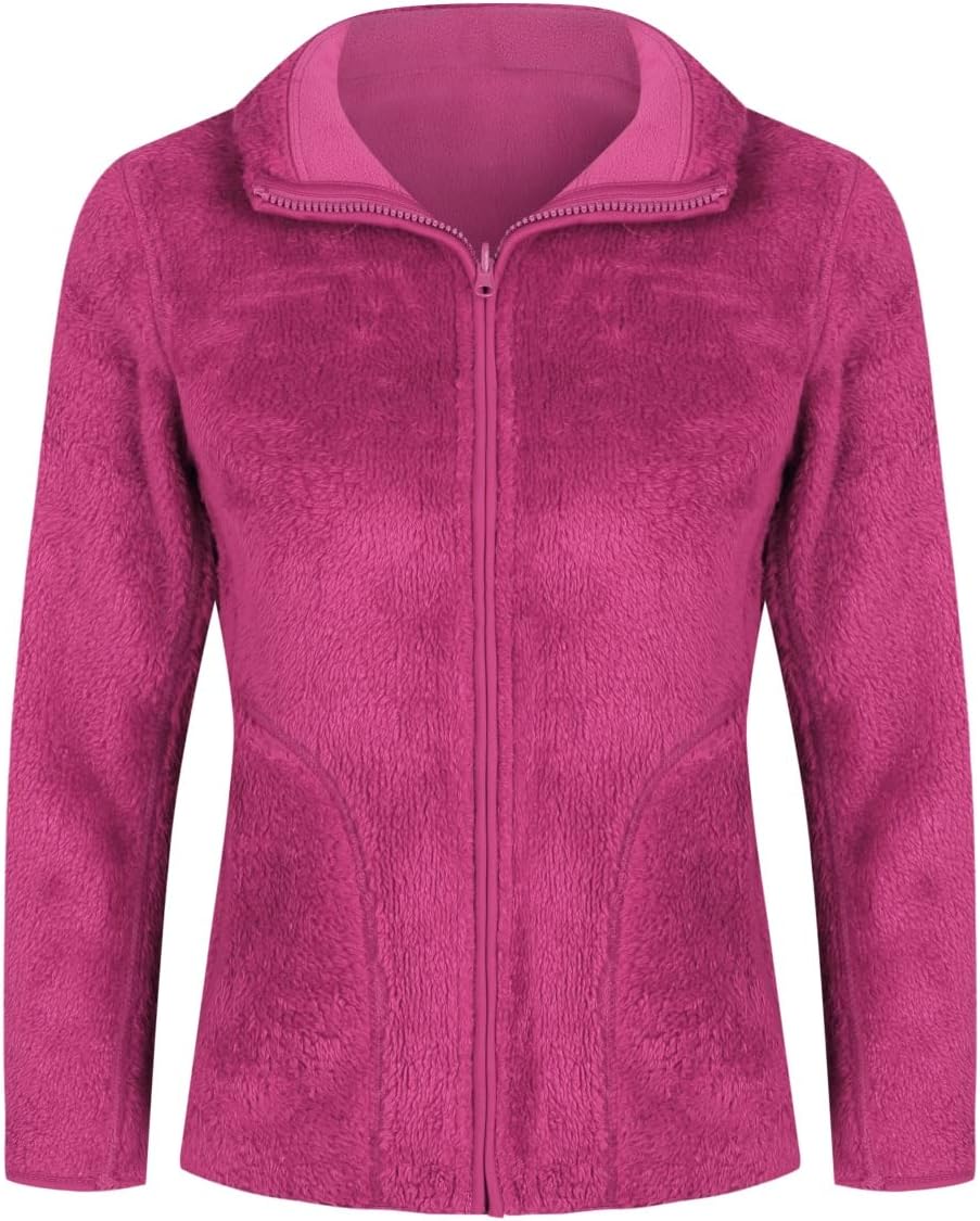 YOUTHUP Womens Fleece Jacket Ladies Lightweight Reversible Full Zip Jacket Soft Outwear