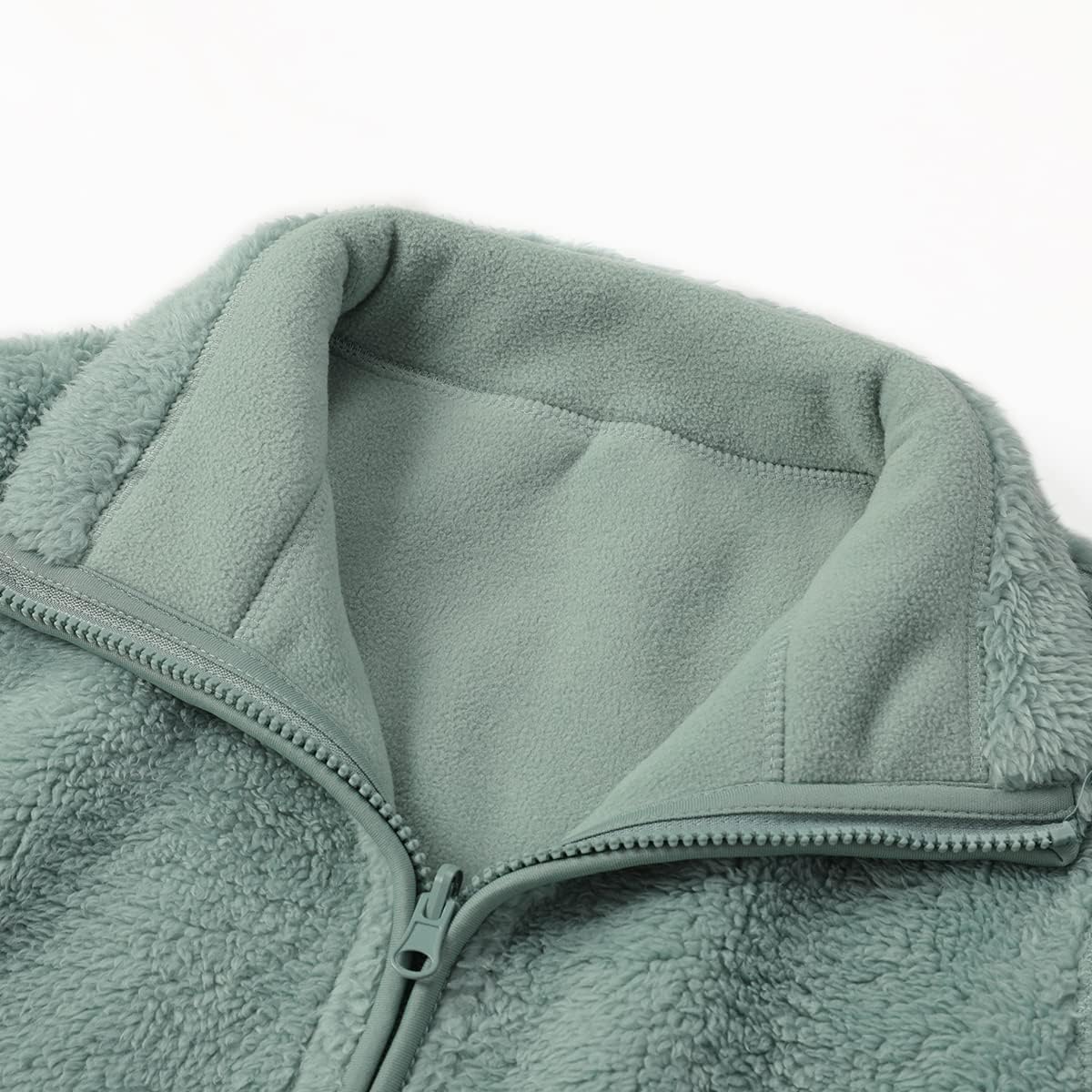 YOUTHUP Womens Fleece Jacket Ladies Lightweight Reversible Full Zip Jacket Soft Outwear