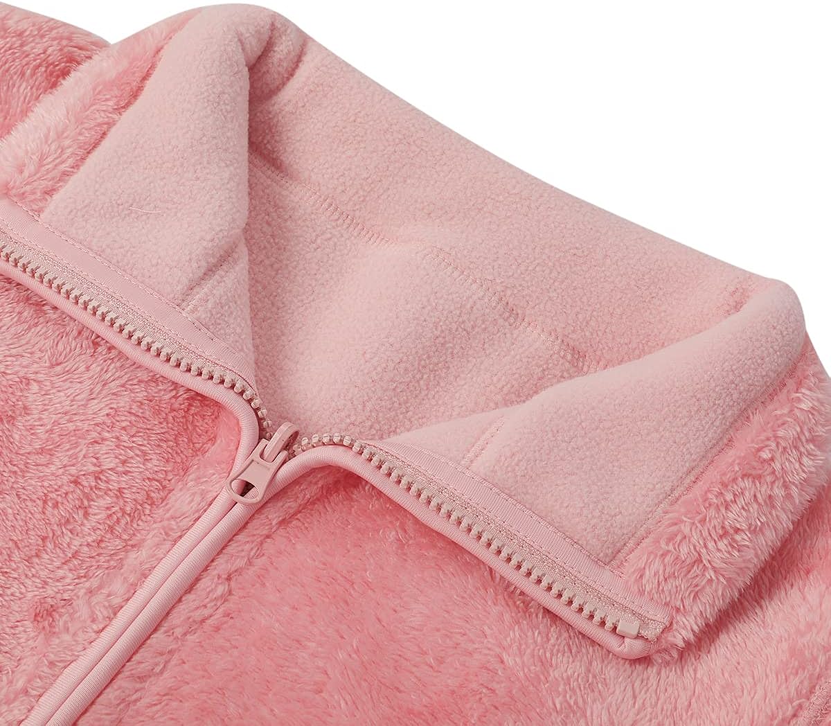 YOUTHUP Womens Fleece Jacket Ladies Lightweight Reversible Full Zip Jacket Soft Outwear