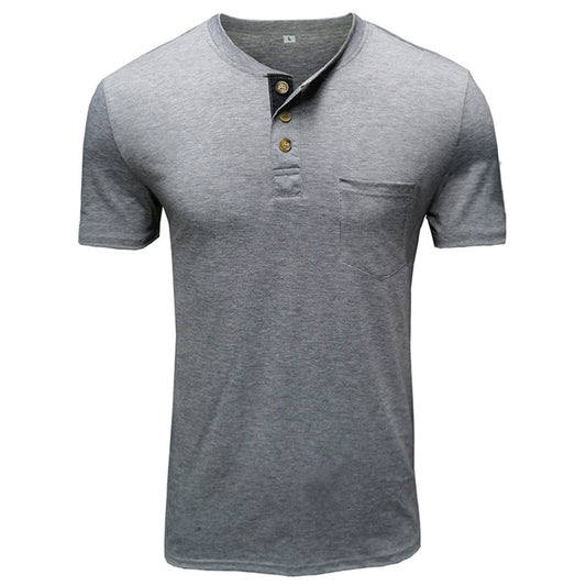 Men's Solid Color Short Sleeve T-Shirt Dark Gray