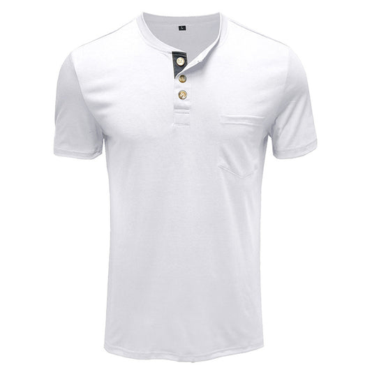 Men's Solid Color Short Sleeve T-Shirt Black