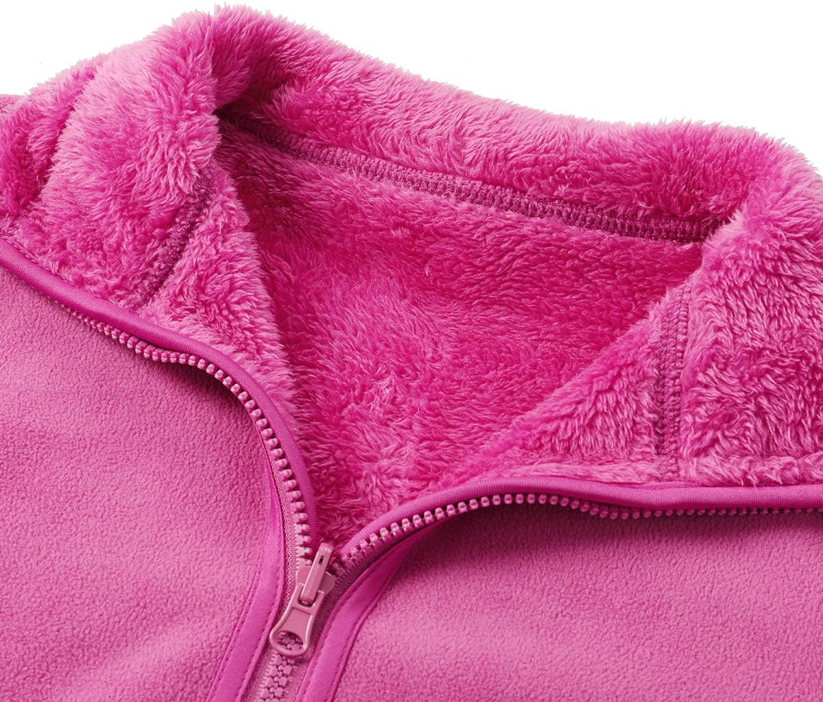 YOUTHUP Womens Fleece Jacket Ladies Lightweight Reversible Full Zip Jacket Soft Outwear
