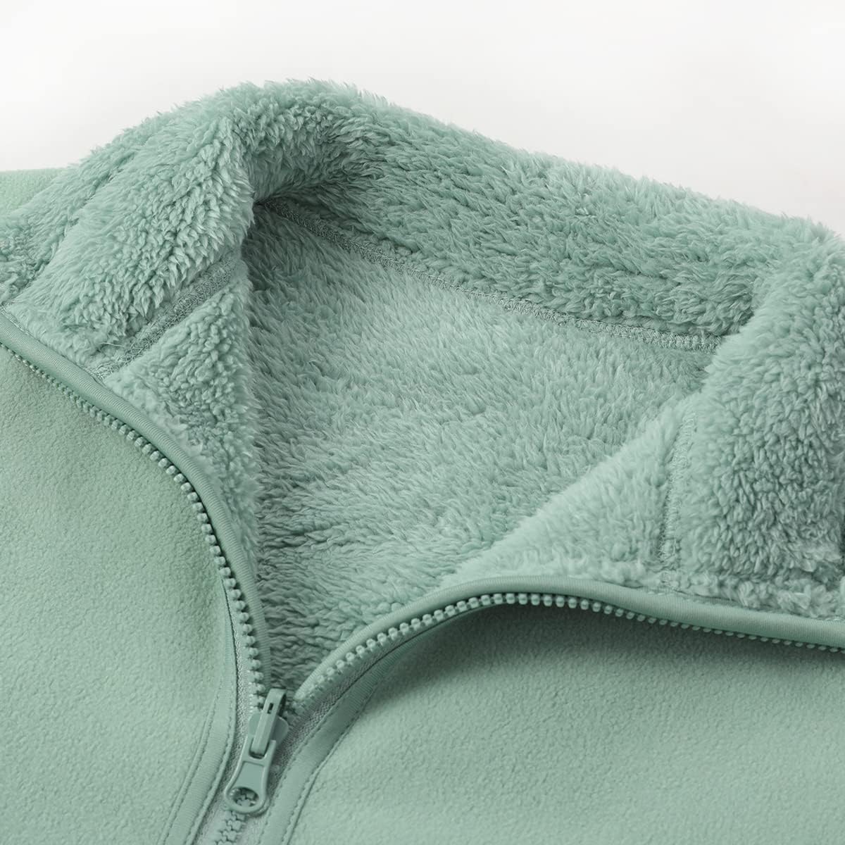 YOUTHUP Womens Fleece Jacket Ladies Lightweight Reversible Full Zip Jacket Soft Outwear