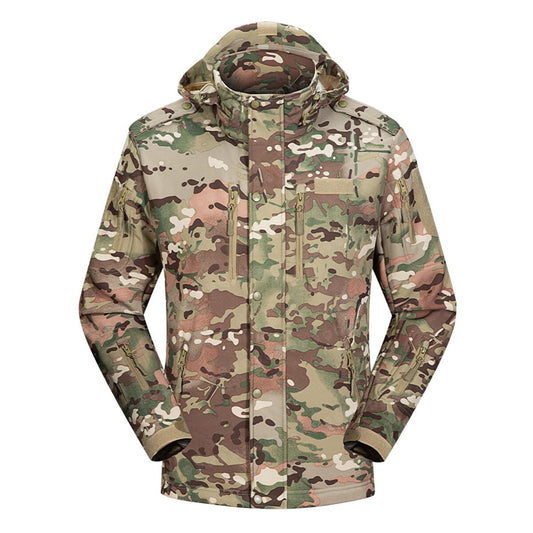 YOUTHUP Men's Waterproof Windbreaker Hooded Jacket Military Camouflage Jackets Waterproof Rain Jacket