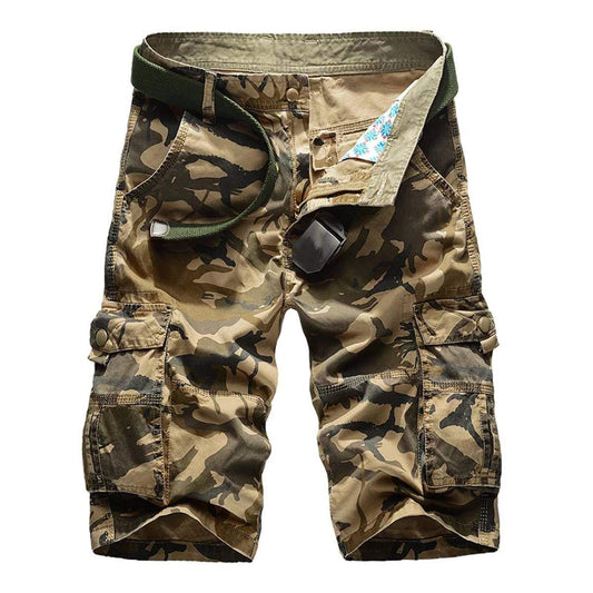 YOUTHUP Men's Summer Camo Shorts Vintage Casual Army Half Pants Combat Cargo Work Short Bottoms