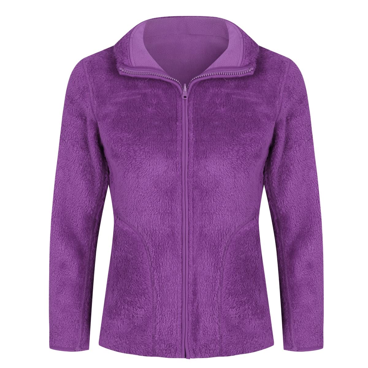 YOUTHUP Womens Fleece Jacket Ladies Lightweight Reversible Full Zip Jacket Soft Outwear