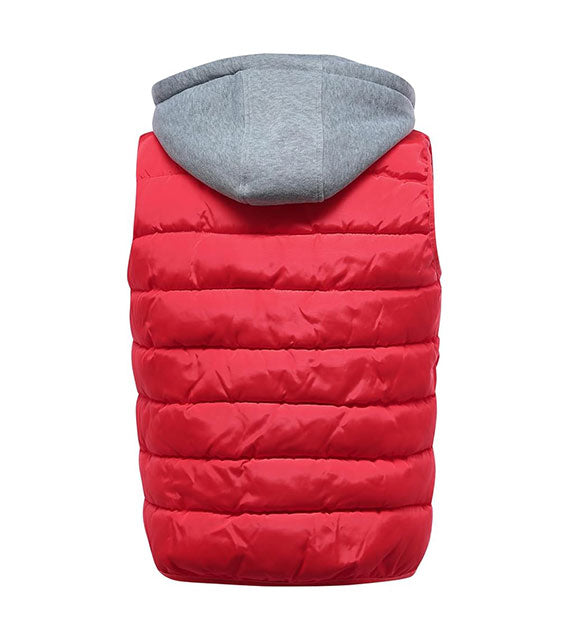 YOUTHUP Men's Outwear Gilets Winter Padded Gilet with Hood Thick Puffer Quilted Body Warmer Sleeveless Jacket