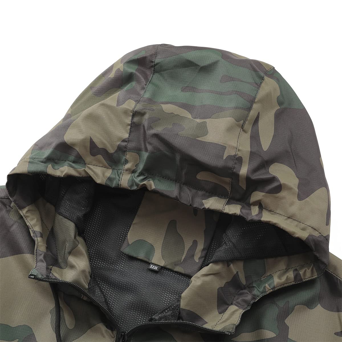 YOUTHUP Mens Camo Bomber Jacket with Hood Lightweight Summer Sports Jacket