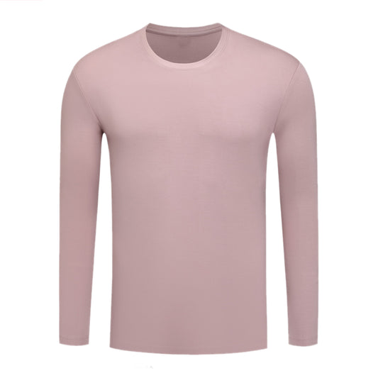Men's Solid Color Round Neck Long Sleeve T-Shirt Baolan