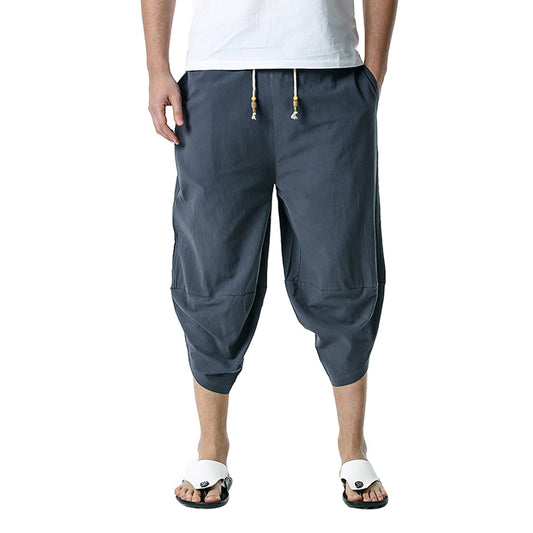 Men's casual sports seven quarter shorts dark gray