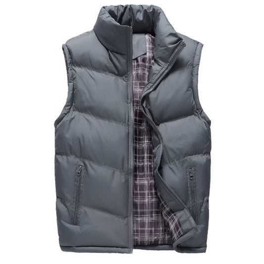 Men's padded down cotton waistcoat gray