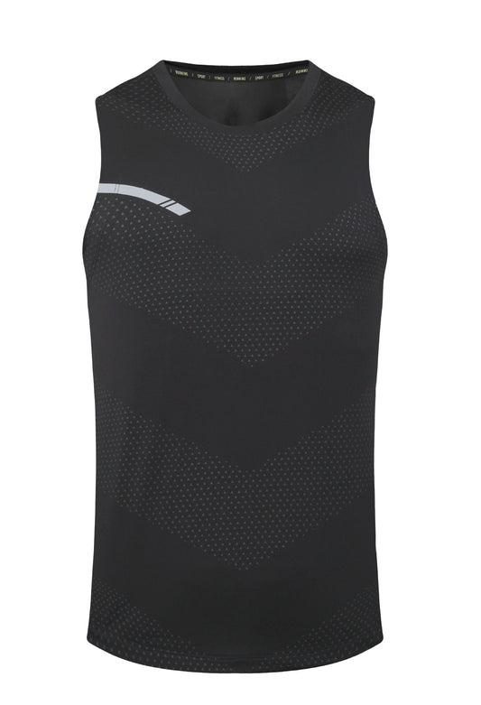 Men's solid color reflective quick drying vest in black