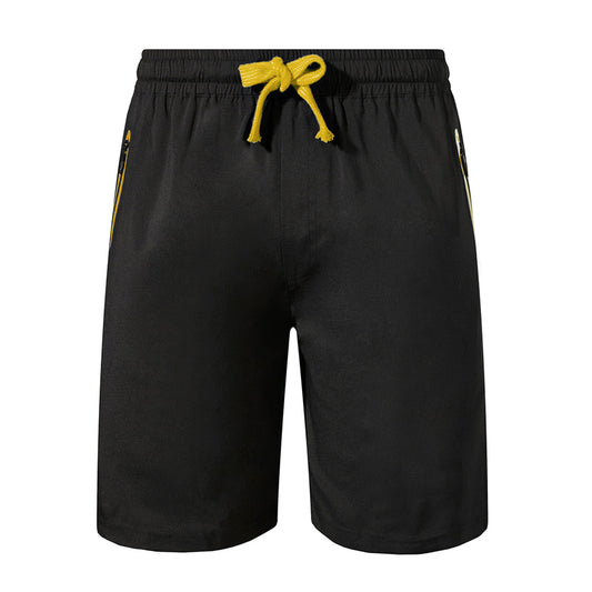 Men's color blocked five point sports shorts in yellow