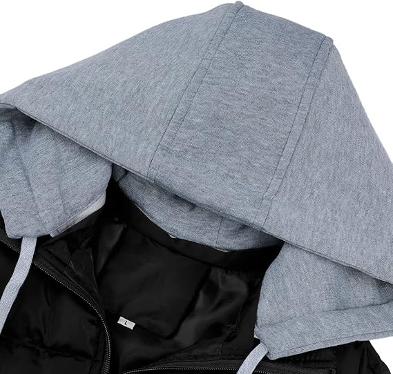 YOUTHUP Men's Sleeveless Quilted Down Jacket, Lightweight Color Hooded Vest, Thick Coats for Winter.