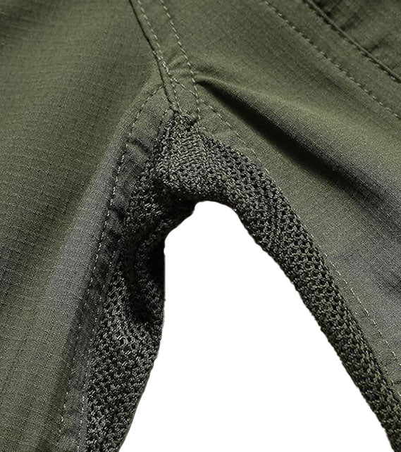 YOUTHUP Men's Military Style Shirts Long Sleeve Slim Fit Button Down Work Tops with Zipper Pocket