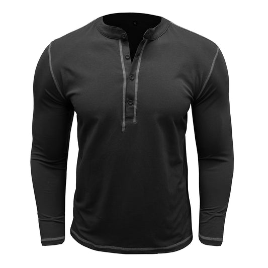 Men's solid round neck slim fit T-shirt black